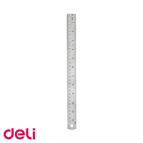Instrumente de geometrie - Rigla din metal Deli, 30 cm, rezistenta si precisa, pentru scoala si birou