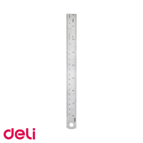 Instrumente de geometrie - Rigla metalica Deli 20 cm, rezistenta si precisa, pentru scoala si birou