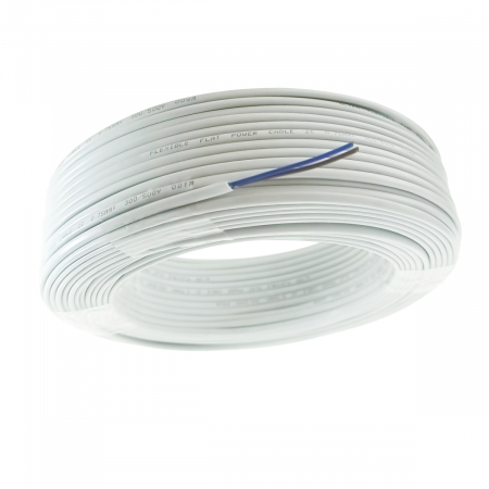 Rola cablu electric - Rola cablu electric MYY-UP, 2 x 0.75 mm2, din cupru, 100m, CEMYY-UP2-0.75-WH, 2C, 300/500V, alb