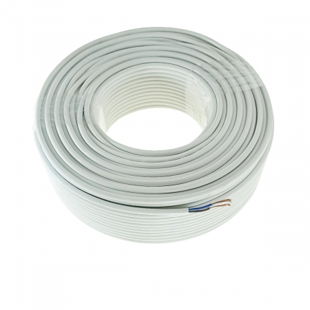 Rola cablu electric - Rola cablu electric MYYM, 2 x 0.75 mmp, din cupru, lungime 100m, CEMYYM-2-0.75-WH, 2C, 300/500V, alb