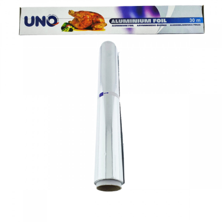 Suport vase - Rola folie de aluminiu UNO, 30CM X 30M, pentru uz alimentar si general