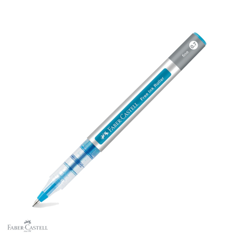 Rollere - Roller Faber-Castell Free Ink 0.7mm albastru, varf conic, scriere fina si flux constant de cerneala