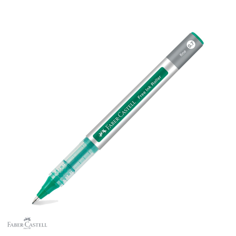 Rollere - Roller Faber-Castell Free Ink 0.7mm, varf conic, cerneala verde, scriere fluida si precisa