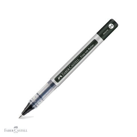 Rollere - Roller Faber-Castell Free Ink negru, varf conic 0.5mm, scriere extra fina 0.2mm, pentru birou si scoala