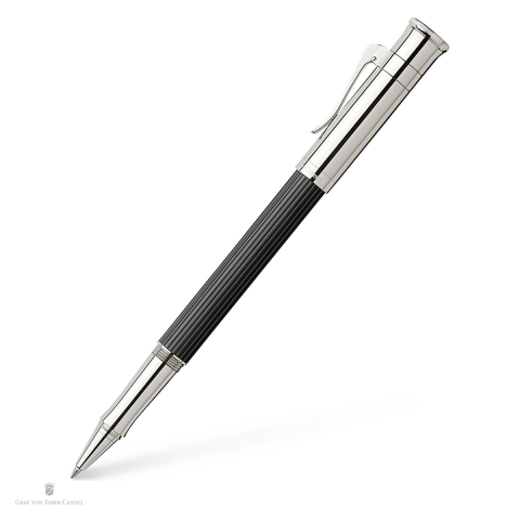 Instrumente de scris - Roller Graf von Faber Castell Classic, lemn de abanos, cu varf de precizie M si cerneala neagra