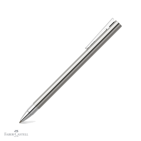 Rollere premium - Roller premium Faber-Castell Neo Slim metal lucios, corp subtire argintiu, pentru profesionisti