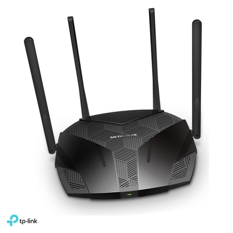 Periferice IT - Router Wi-Fi 6 Mercusys MR70X, AX1800, dual-band, 4 antene fixe de 5 dBi, 1 port WAN si 3 porturi LAN Gigabit, mod Access Point, MR70X