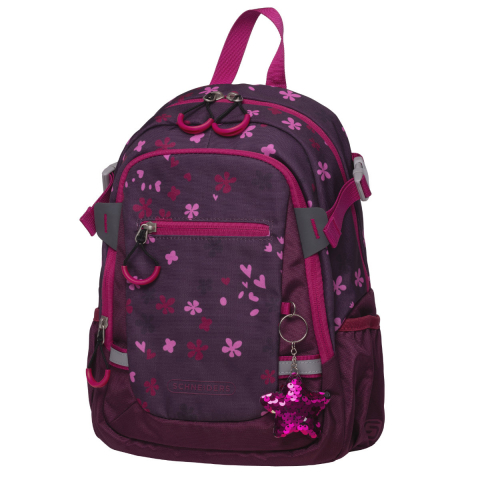 Ghiozdane si rucsacuri scolare - Rucsac Clasa Pregatitoare Berry Blossom Visiniu, Schneiders Kids, 25 x 35 x 12 cm, 11 L, visiniu