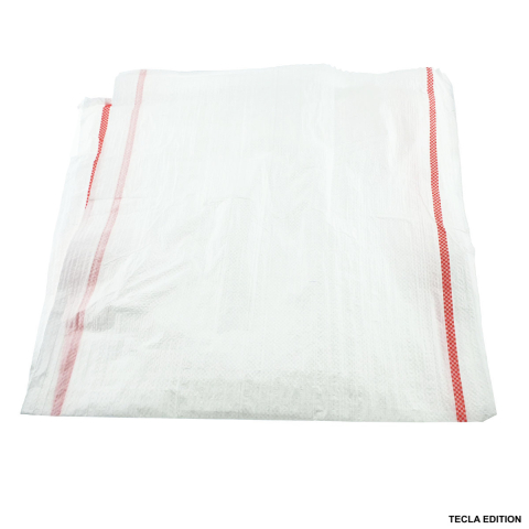 Saci Depozitare si Transport - Sac rafie polipropilena rezistent, 50 x 100 cm, pentru ambalare si transport, utilizare agricultura si constructii, alb cu dunga rosie