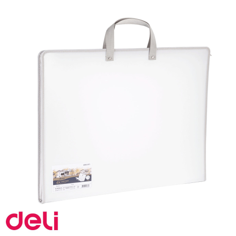 Mape, serviete si clipboarduri - Servieta din plastic pentru portofoliu pictura Deli, format 590x460x35mm, alba