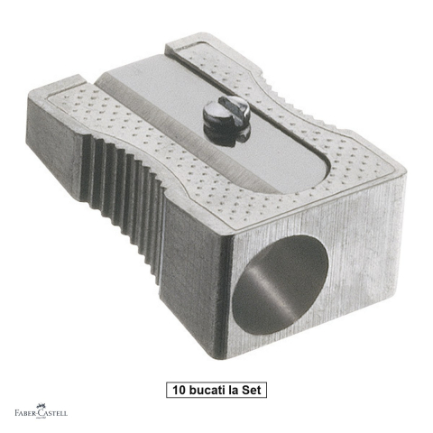 Ascutitori pentru creioane - Set 10 ascutitori Faber-Castell, model simplu, din metal