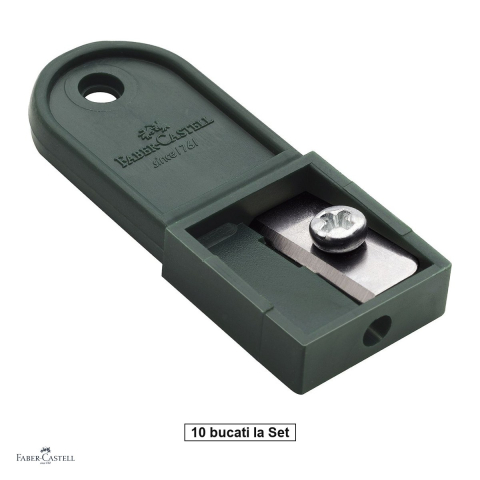 Ascutitori pentru creioane - Set 10 ascutitori Faber-Castell TK, din plastic, pentru mine de 2 mm