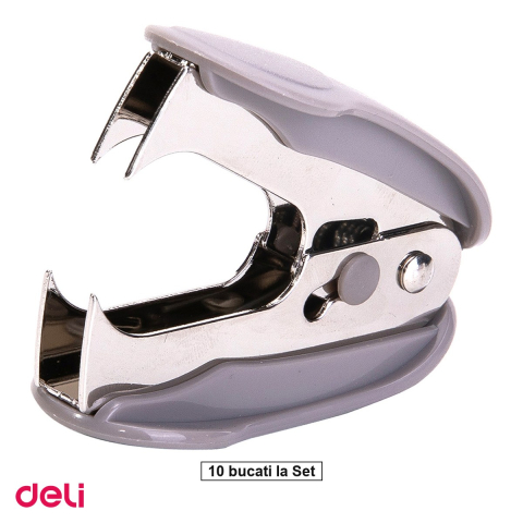 Decapsatoare - Set 10 decapsatoare Deli E0232, gheare puternice pentru capse nr. 10, 24/6 si 26/6, culori asortate pentru birou