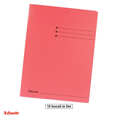 Dosare - Set 10 dosare tip plic Esselte, carton, A4, capacitate 250 coli, pentru arhivare, rosu