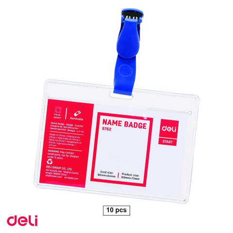 Accesorii prezentare - Set 10 ecusoane orizontale flexibile cu Clip Integrat 90x54mm, Suport Usor si Rezistent pentru Carduri, Model 5752