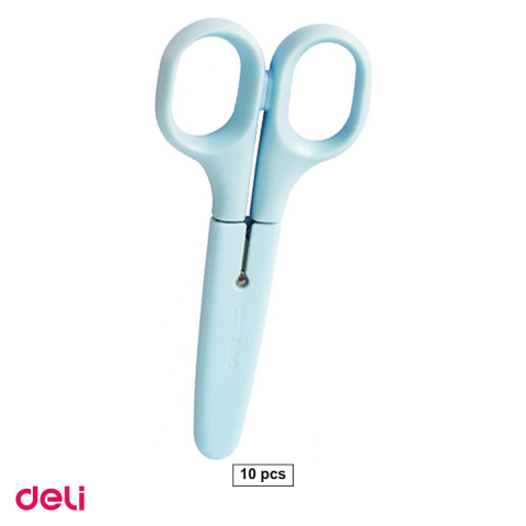 Unelte de mana - Set 10 foarfece scolare Deli Macarons, 12.2 cm, cu protectie din plastic, varf rotunjit, culori asortate