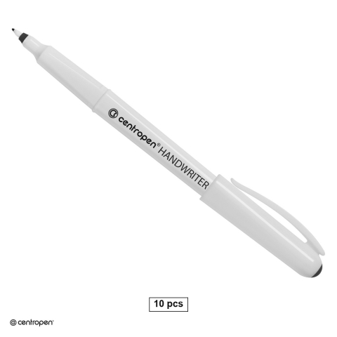 Birotica papetarie - Set 10 linere Centropen 4651 M, varf 0.5 mm, zona de prindere triunghiulara, negre