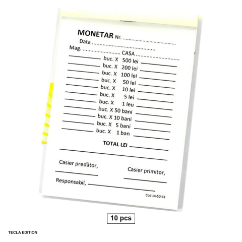 Tipizate nepersonalizate - Set 10 monetare, A6