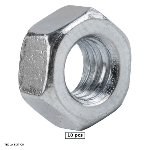 Suruburi, dibluri si accesorii prindere - Set 10 piulite hexagonale DIN 934, M30, cheie 46 mm, otel grad 8, zincate alb, strang surubul pe partea cealalta a piesei, ca imbinarea sa ramana fixa