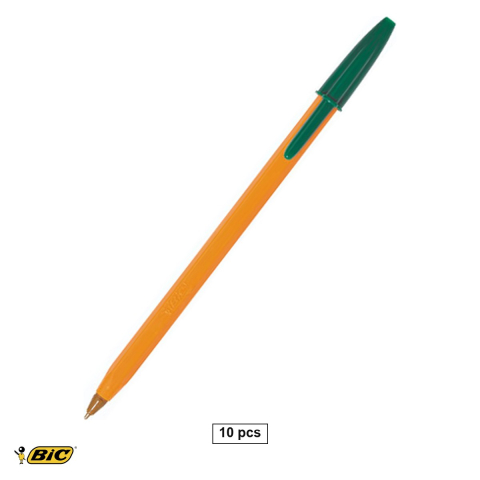 Pixuri - Set 10 pixuri de unica folosinta Bic Orange, varf 0.7 mm, linie fina 0.3 mm, corp portocaliu, pentru scris zilnic