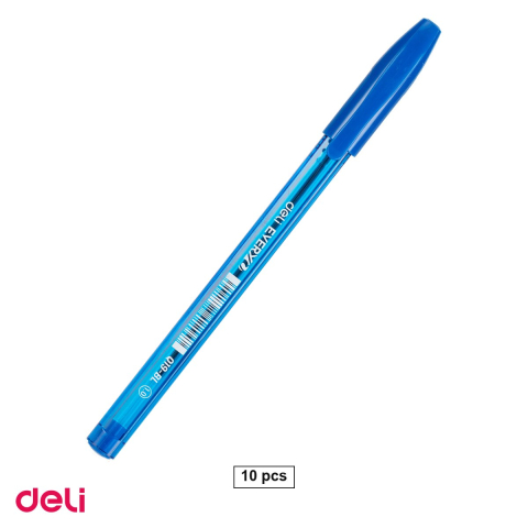 Pixuri - Set 10 pixuri de unica folosinta Deli Q19 Every, varf 1 mm, cerneala albastra