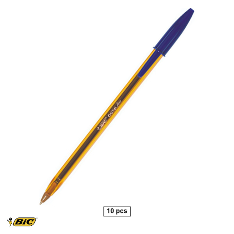 Pixuri - Set 10 pixuri unica folosinta Bic Cristal Fine, varf 0.8 mm, cerneala albastra, pentru scris zilnic