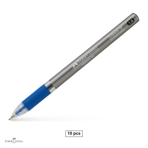 Pixuri - Set 10 pixuri unica folosinta Faber-Castell SpeedX, varf 1.0 mm, cerneala albastra, grip cauciucat