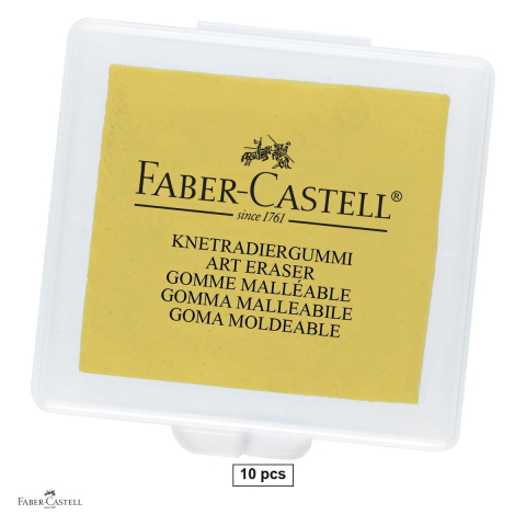 Birotica papetarie - Set 10 radiere modelabile Faber-Castell, pentru desen in carbune si pastel, culori asortate