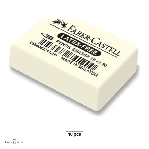Birotica papetarie - Set 10 radiere pentru creion Faber-Castell 7041-20 din cauciuc natural, 40x27x13 mm