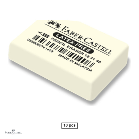 Birotica papetarie - Set 10 radiere pentru creion Faber-Castell 7041-40 din cauciuc natural, 36x26x8 mm