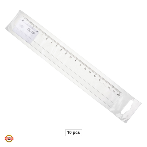 Birotica papetarie - Set 10 rigle Koh-I-Noor 20 cm, din polistiren, transparente