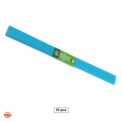 Birotica papetarie - Set 10 role hartie creponata albastru azur Koh-I-Noor, 200 x 50 cm, pentru decoratiuni si activitati craft
