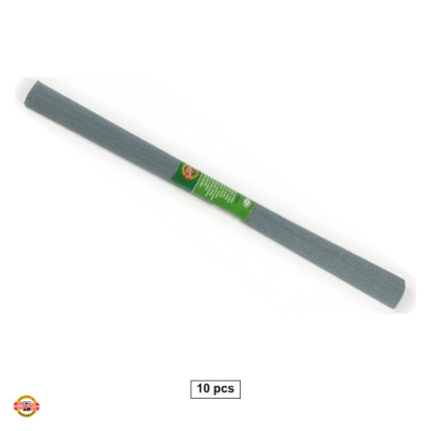 Birotica papetarie - Set 10 role hartie creponata gri Koh-I-Noor, 200 x 50 cm, pentru decoratiuni si activitati craft