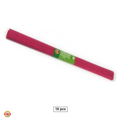 Birotica papetarie - Set 10 role hartie creponata rosu carmin Koh-I-Noor, 200 x 50 cm, pentru decoratiuni si activitati craft