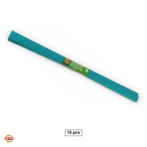 Birotica papetarie - Set 10 role hartie creponata verde-albastrui Koh-I-Noor, 200 x 50 cm, pentru decoratiuni si activitati craft