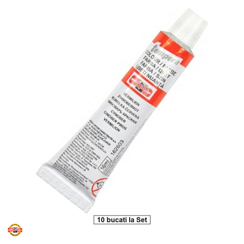 Birotica papetarie - Set 10 tempere portocalii Koh-I-Noor, tub 16 ml, culoare luminoasa, pentru desen si pictura scolara