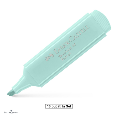 Instrumente de scris - Set 10 textmarkere Faber-Castell Textliner 46 Pastel, varf tesit 1, 2 si 5 mm, cerneala pe baza de apa, tropic