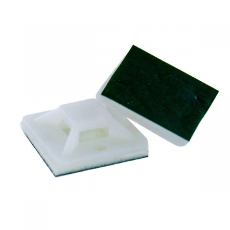 Organizare cabluri - Set 100 de suporturi cu baza autodeziva pentru prindere cabluri, 20x20x7 mm, 06796, alb