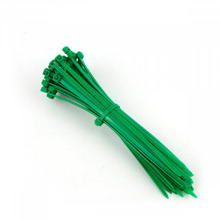 Elemente de prindere - Set 100 bride din plastic, 4 x 150mm, cu autoblocare, tip colier, pentru fixare si legare, verde