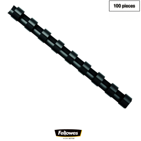 Sisteme de indosariat - Set 100 spire inele plastic 10 mm negru pentru legat documente A4 pana la 55 coli ambalaj economic Fellowes