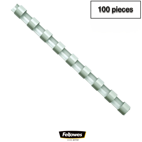 Sisteme de indosariat - Set 100 spire inele plastic 16 mm alb pentru legat documente A4 pana la 120 coli ambalaj economic Fellowes