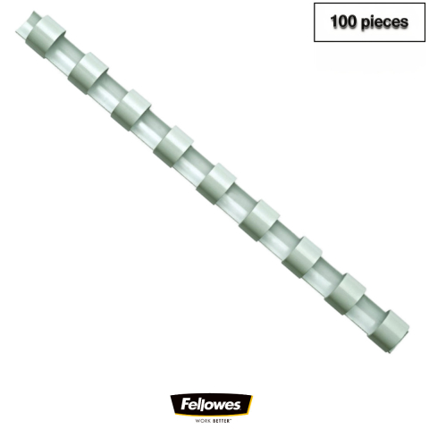 Sisteme de indosariat - Set 100 spire inele plastic 8 mm alb pentru legat documente A4 pana la 40 coli ambalaj economic Fellowes