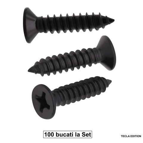 Sisteme de Fixare - Set 100 Suruburi Autofiletante pentru Gips-Carton, 3.5x35mm, Filet Fin, pentru Metal si Lemn, Otel Fosfatat