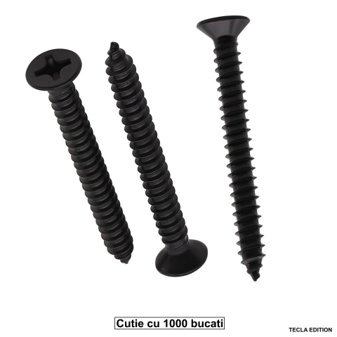 Sisteme de Fixare - Set 1000 Suruburi Universale pentru Rigips, Dimensiuni Extreme 4.8x120 mm, Autofiletante, pentru Aplicatii Structurale Speciale, Cap Inecat, Otel Fosfatat