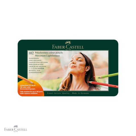 Handmade Creativ si Hobby - Set 102 creioane colorate Faber-Castell Polychromos, cutie metalica, pentru artisti profesionisti