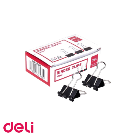 Clipsuri de birou - Set 12 clipsuri hartie Deli, 19 mm, metal nichelat, pentru organizare documente la birou
