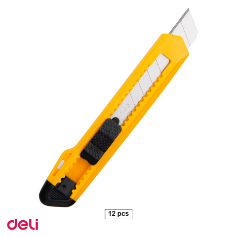 Unelte de mana - Set 12 cuttere mari Deli, lama din inox, 150x30x14.5 mm
