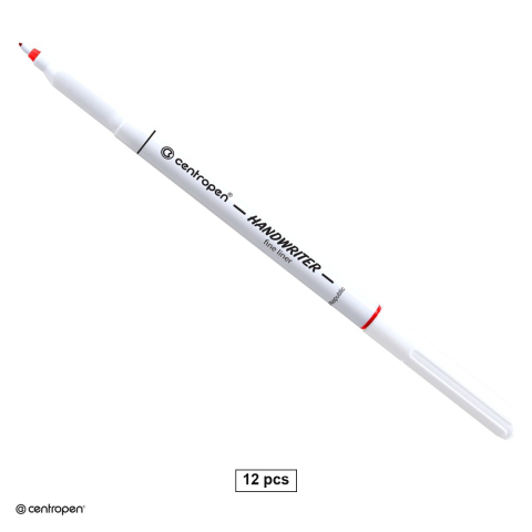 Birotica papetarie - Set 12 linere Centropen 2551 M, varf 0.5 mm, zona de prindere triunghiulara, rosii