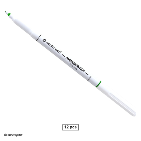 Birotica papetarie - Set 12 linere Centropen 2551 M, varf 0.5 mm, zona de prindere triunghiulara, verzi