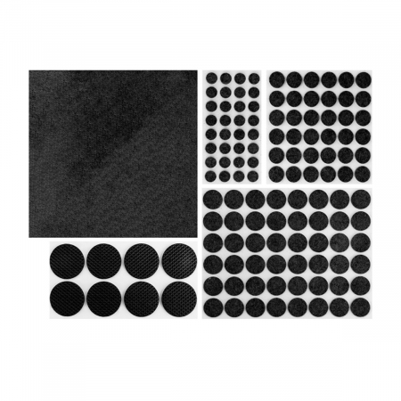 Set protectie - Set 125 protectii pentru mobila, scaune si mese, marimi diferite, 41669, din fetru, negru